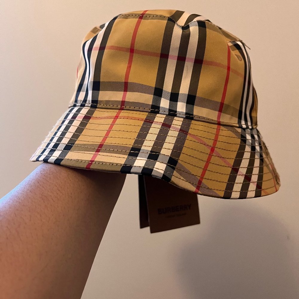 Vintage Check Technical Cotton Bucket Hat